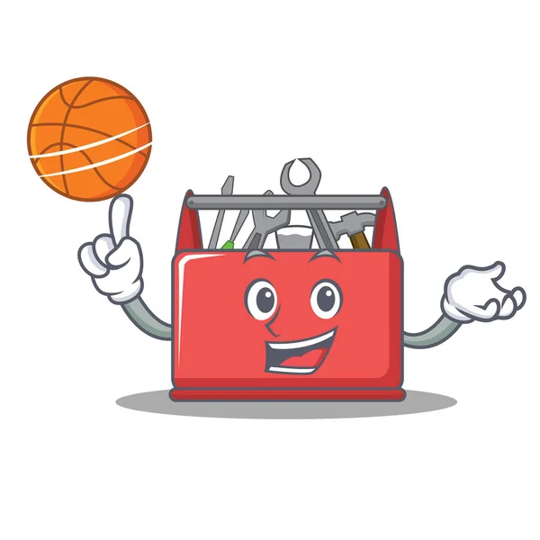 Με μπάσκετ εργαλείο πλαίσιο χαρακτήρων κινουμένων σχεδίων — Διανυσματικό Αρχείο