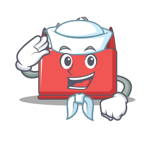 Sailor tool box character cartoon — Stock Vector