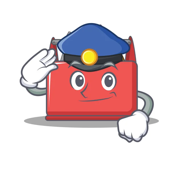 Police tool box character cartoon — Stock Vector