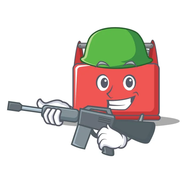 Armée boîte à outils personnage dessin animé — Image vectorielle