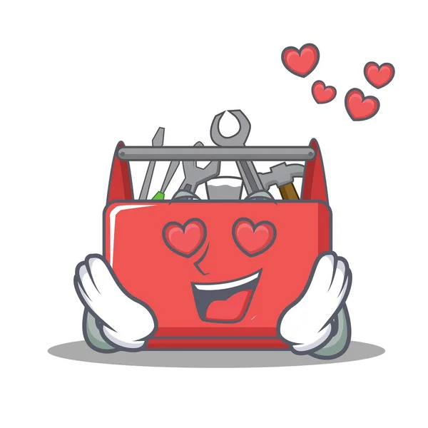 No amor ferramenta caixa personagem desenhos animados —  Vetores de Stock