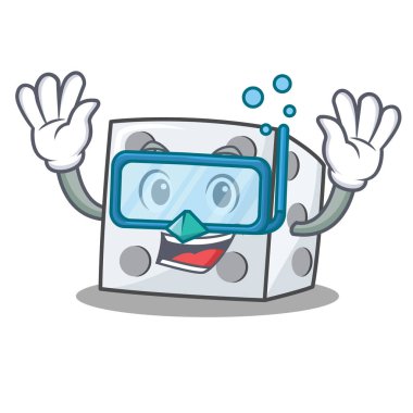 Dalış zar karakter karikatür tarzı