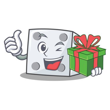 Hediye zar karakter karikatür tarzı ile