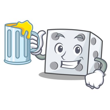 Suyu zar karakter karikatür tarzı ile