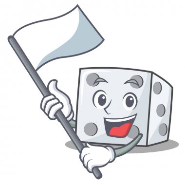 Bayrak zar karakter karikatür tarzı ile