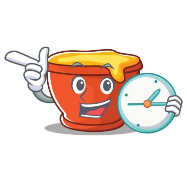 Saat tatlım karakter karikatür tarzı ile