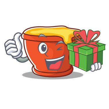 Hediye tatlım karakter karikatür tarzı ile