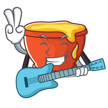 Gitar tatlım karakter karikatür tarzı ile