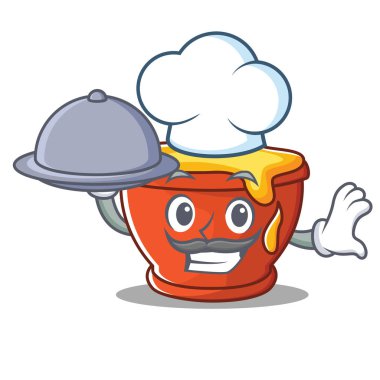 Şef gıda tatlım karakter karikatür tarzı ile