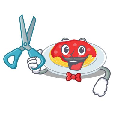 Spagetti karakter karikatür tarzı berber