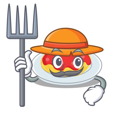 Çiftçi spagetti karakter karikatür tarzı