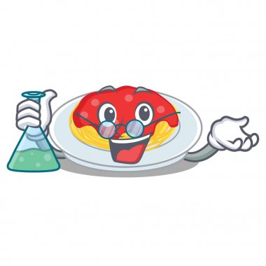 Profesör spagetti karakter karikatür tarzı