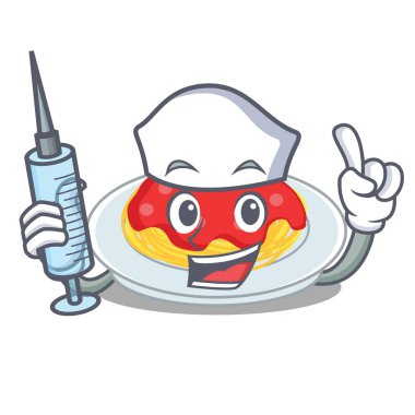 Hemşire spagetti karakter karikatür tarzı