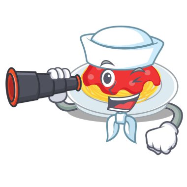 Denizci dürbün spagetti karakter karikatür tarzı ile