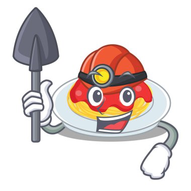 Madenci spagetti karakter karikatür tarzı