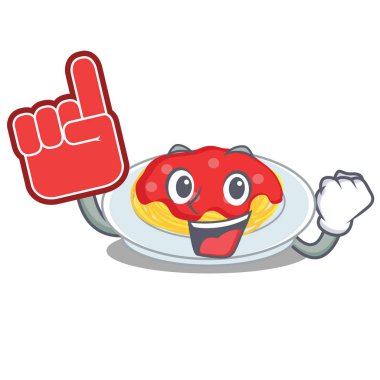 Köpük parmak spagetti karakter karikatür tarzı