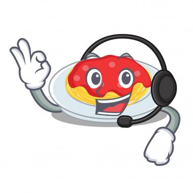 Kulaklık spagetti karakter karikatür tarzı ile