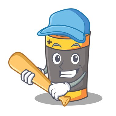 Oyun beysbol pil karakter karikatür tarzı