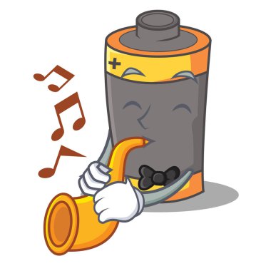 Trompet pil maskot karikatür tarzı ile