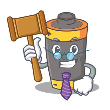 Yargıç pil maskot karikatür tarzı
