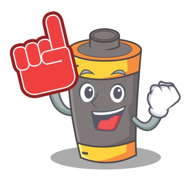 Faom parmak pil maskot karikatür tarzı