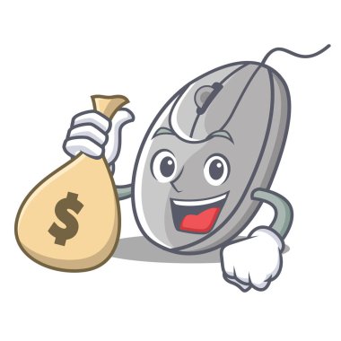 Para çantası fare karakter karikatür tarzı ile