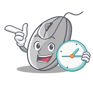 Saat fare karakter karikatür tarzı ile