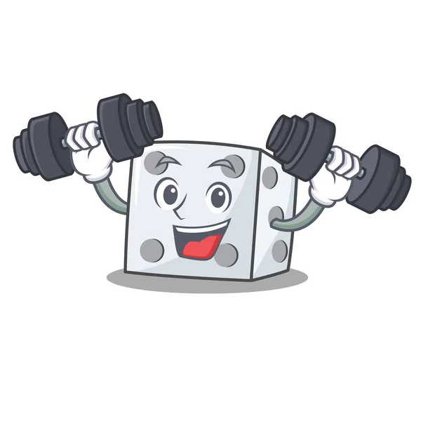 Fitness karakter dadu gaya kartun - Stok Vektor