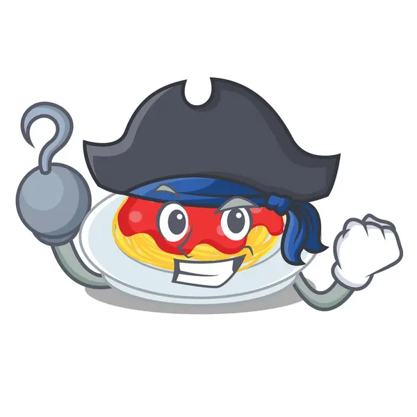 Pirate spaghetti character cartoon style — Stock Vector