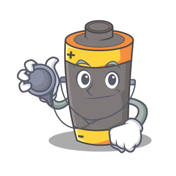 Médico bateria personagem desenho animado estilo — Vetor de Stock
