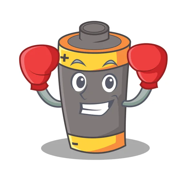 Boxe personaggio batteria stile cartone animato — Vettoriale Stock