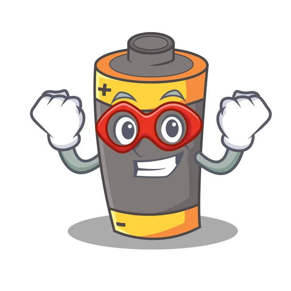 Super hrdina baterie charakter kreslený styl — Stockový vektor