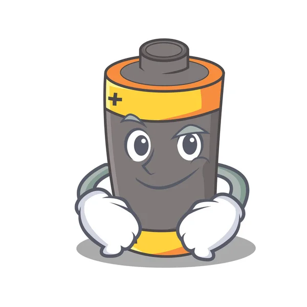 Smirking personnage de la batterie de style dessin animé — Image vectorielle
