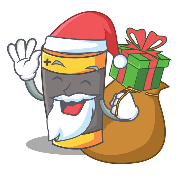 Noel Baba hediye pil maskot karikatür tarzı ile