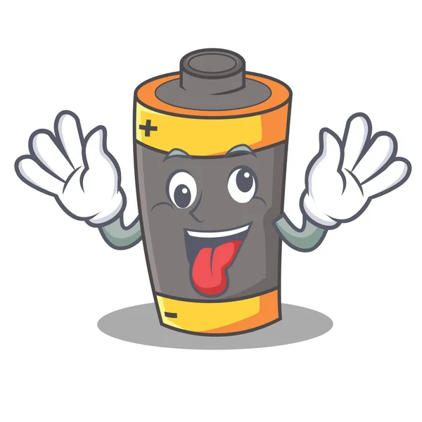 Gek batterij mascotte cartoon stijl — Stockvector