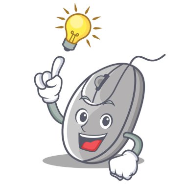 Bir fikir fare maskot karikatür tarzı var