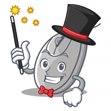 Sihirbaz fare maskot karikatür tarzı
