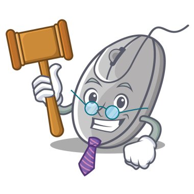 Yargıç fare maskot karikatür tarzı