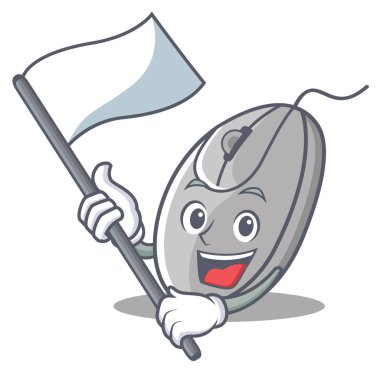 Bayrak fare maskot karikatür tarzı ile