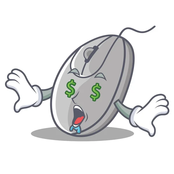 Dinheiro olho rato mascote estilo cartoon —  Vetores de Stock