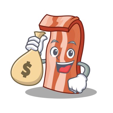 Para çantası pastırma karakter karikatür tarzı ile