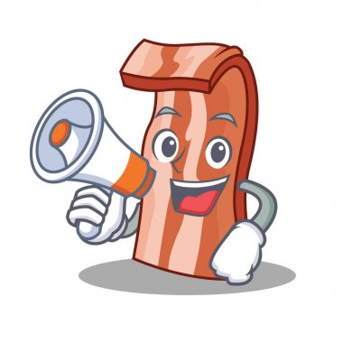 Megafon pastırma karakter karikatür tarzı ile