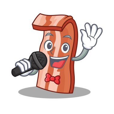 Şarkı domuz pastırması maskot karikatür tarzı