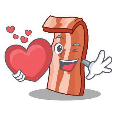 Kalp pastırma maskot karikatür tarzı ile