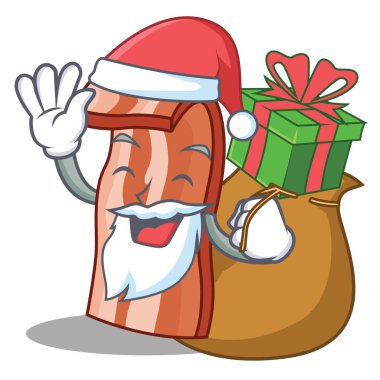 Noel Baba hediye pastırma maskot karikatür tarzı ile