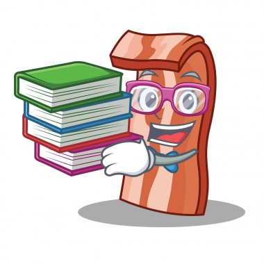 Öğrenci kitap pastırma maskot karikatür tarzı ile