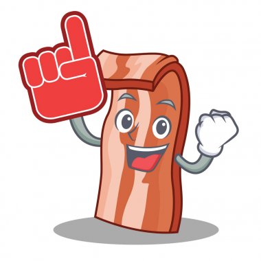 Köpük parmak pastırma maskot karikatür tarzı