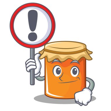 İşareti reçel karakter karikatür tarzı ile