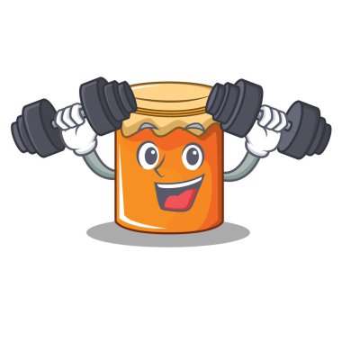 Fitness reçel karakter karikatür tarzı