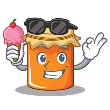 Dondurma reçel karakter karikatür tarzı ile